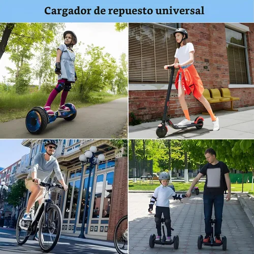 Vista 6 de Cargador eléctrico de scooter de 42 V 2 A para baterías de litio de 36 V, cable de carga con 4 enchufes, compatible con adaptador de corriente