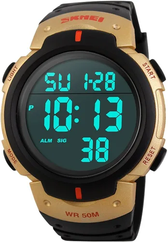 Vista 2 de SKMEI Reloj digital PU banda impermeable LED multifuncional estudiante deportes al aire libre reloj electrónico reloj