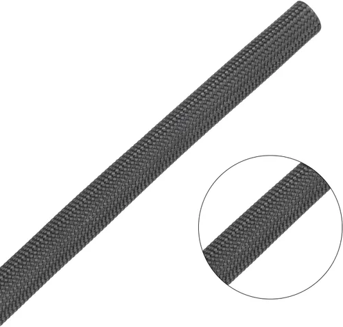 Vista 3 de uxcell Protector de cable de aislamiento, manga de fibra de vidrio de alta temperatura de 9.8Ft-16.4 ft m negro