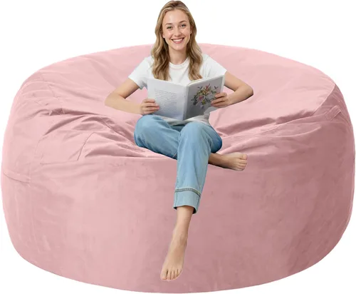 Vista 61 de Silla Puf de 2 Pies con Funda de Terciopelo Ultra Suave Sofá Puf con Espuma con Memoria Sillas Puf de Tamaño Grande Sofá Perezoso para Dormitorio