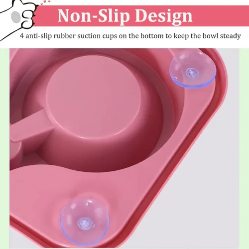 Vista 4 de Juego de cuencos antideslizantes para comida y agua para cachorros y gatos con dispensador de agua y tazón de acero inoxidable desmontable por Azul