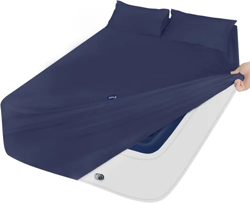Vista 12 de Moonsea Juego de sábanas tamaño completo de bolsillo extra profundo para colchón de aire - Sábanas de bolsillo profundo juego de sábanas de cama Gris