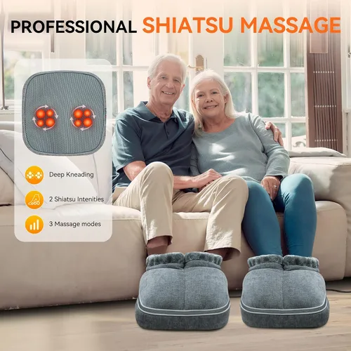 Vista 2 de Snailax Shiatsu - Masajeador de pies con calor, máquina eléctrica de masaje de pies para neuropatía, fascitis plantar, calentadores de pies