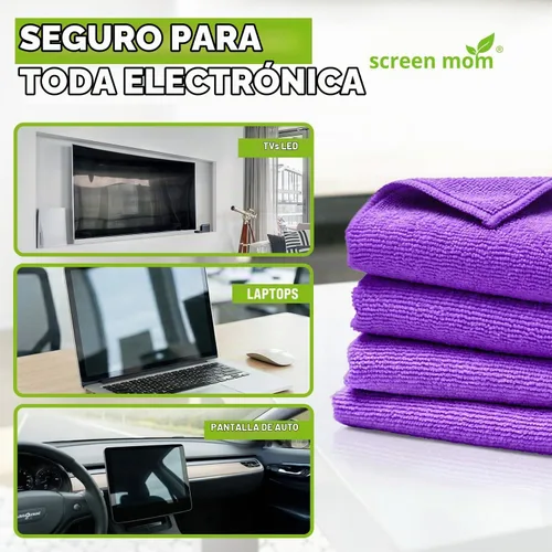 Vista 3 de Paquete de 4 paños de microfibra para TV, automóvil, laptop y computadora