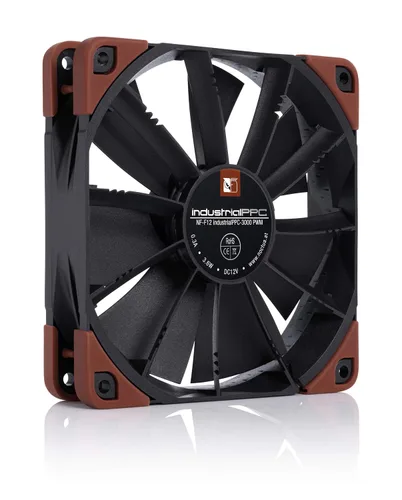 Vista 2 de Noctua NF-F12 iPPC 3000 PWM, Ventilador de refrigeración de servicio pesado, 4 pines, 3000 RPM (120mm, Negro)