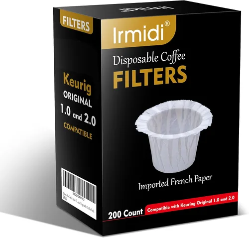 Vista 8 de Irmidi 100 filtros de papel desechables K Cup para Keurig 1.0 y 2.0, naturales