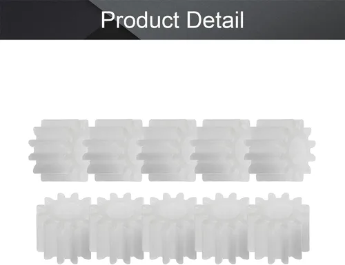 Vista 4 de Othmro 10 piezas de engranajes de plástico 12 dientes modelo 123A engranaje de reducción engranajes de gusano de plástico para RC coche robot motor