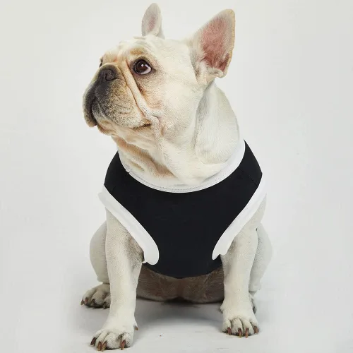 Vista 2 de Camiseta sin mangas para perro, camisas de algodón para perros, camisetas sin mangas, suave, transpirable, fresca para perro, ropa para mascotas