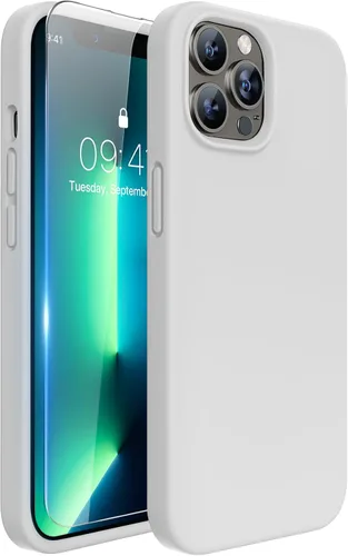 Vista 16 de Miracase Funda diseñada para iPhone 13 Pro Max con protector de pantalla, [forro de microfibra suave antiarañazos], funda protectora de silicona