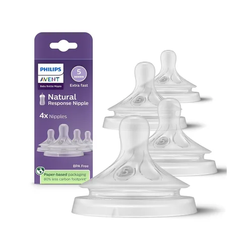 Vista 10 de Philips Avent Tetinas de respuesta natural, flujo extra lento (flujo 1), paquete de 4, SCY961/44