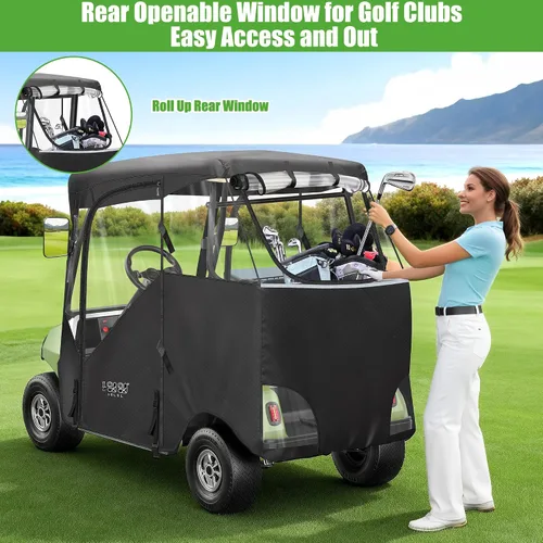 Vista 8 de 10L0L Carcasa para carrito de golf para 2 plazas Club Car DS Precedent Adward y Tempo, 600D impermeable y resistente al viento, cubierta