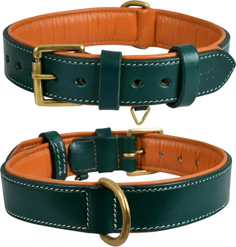 Vista 14 de Collar de cuero para perro Collar de cuero para perros pequeños, collar de perro de 0.75 pulgadas de ancho, negro, genuino, de grano completo