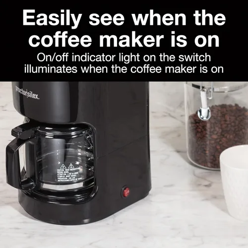 Vista 5 de Proctor Silex Cafetera de 10 tazas, funciona con enchufes inteligentes que son compatibles con Alexa, pausa y servicio automático, color negro