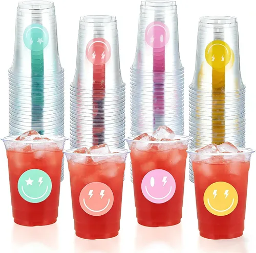 Vista 8 de 100 vasos de plástico para fiesta mexicana de 16 onzas