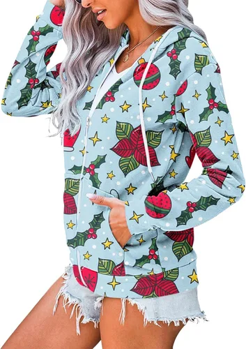 Vista 5 de Women's Sequin Butterfly Graphic Hooded Fashion Comfy Breathable Pullover Tops Full Zip Drawstring Shirt with Pocket