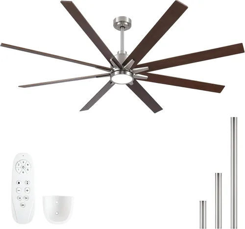 Vista 23 de Ventiladores de techo de 42 pulgadas con luces y control remoto, ventilador de techo negro con 5 aspas, motor DC reversible de 6 velocidades, LED