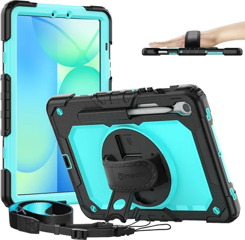 Vista 20 de Timecity - Funda protectora resistente para Samsung Galaxy Tab S10 Lite, S10 FE, S9 FE 5G, S9, 10.9 y 11 pulgadas, con protector de pantalla, Negro