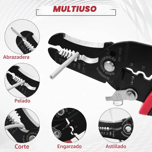 Vista 3 de Pelacables AWG pequeño 10-20, paquete de 5, cortador de alambre