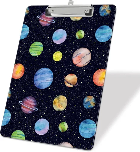 Vista 29 de Portapapeles de plástico A4, lindo portapapeles con clip tamaño carta estándar 9 x 12.5 pulgadas, decorativo para oficina para estudiantes, mujeres
