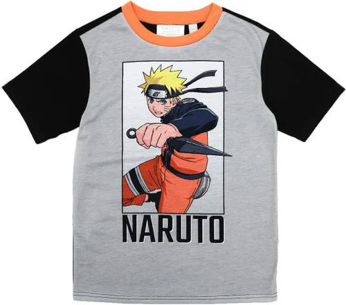 Vista 2 de Bioworld Naruto Shippuden Hidden Leaf - Conjunto de pijama y camisa para niños