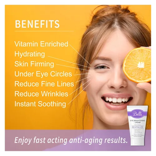 Vista 4 de Belli Crema de ojos para iluminar las arrugas ojeras antienvejecimiento de la piel renovadora e hinchada, vitamina enriquecida Suaviza la piel