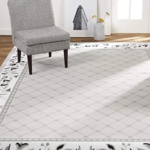 Vista 8 de Home Dynamix Premium Aydin - Alfombra tradicional con diseño floral de diamantes, azul/marfil, 1.9 x 7.2 pies