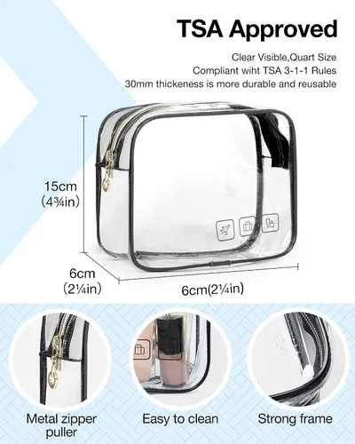 Vista 7 de BAGSMART Neceser de viaje colgante con organizador de maquillaje aprobado por la TSA, bolsa cosmética transparente para artículos de aseo personal