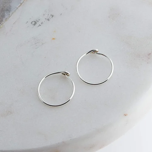 Vista 72 de Aretes de plata de ley abiertos para cartílago, tragus, delgados, calibre 22