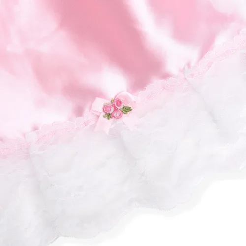 Vista 5 de Satini Lencería Satén Sissy Babydoll Volantes Volantes Encaje Slip Ropa De Dormir