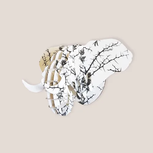 Vista 4 de Mini decoración de pared elefante con estampado de espina de camello