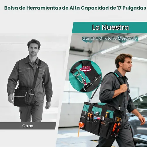 Vista 6 de FamilyKit Bolsa de herramientas resistente de 17 pulgadas para hombres