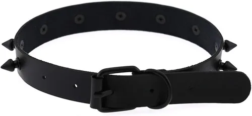 Vista 7 de FM FM42 Gargantilla unisex multicolor de cuero sintético de PU punk rock gótico negro remaches con remaches