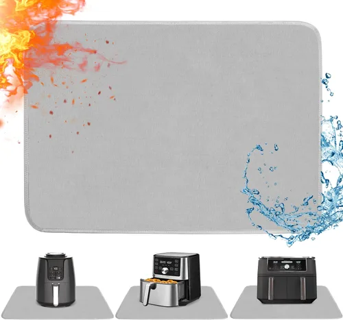Vista 17 de Tapete resistente al calor para freidora de aire, tapete resistente al calor de 12 x 14 pulgadas para encimera, protector de encimera de silicona