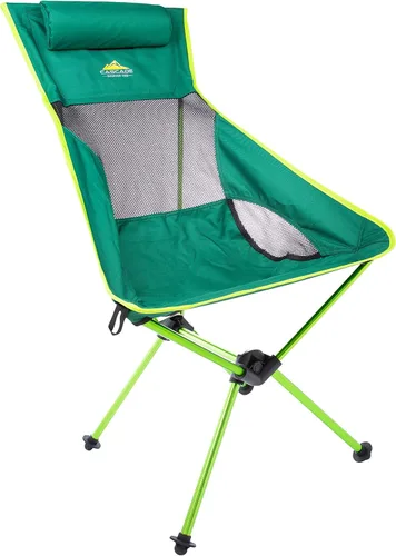 Vista 15 de Cascade Mountain Tech Silla de campamento ligera con respaldo alto al aire libre con reposacabezas y estuche de transporte - Negro
