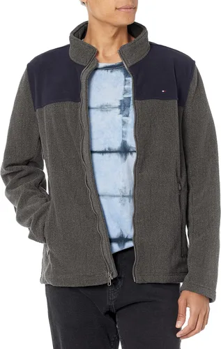 Vista 13 de Tommy Hilfiger Chaqueta de forro polar clásica con cremallera frontal para hombre Negro