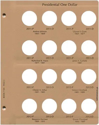 Vista 6 de Dansco Álbum Presidencial de Moneda del Dólar con Pruebas 2007-2011 Volumen 1#8184 con funda Presidencial con pruebas