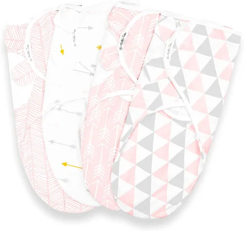 Vista 14 de BaeBae Goods Manta para envolver al bebé, juego de 4 envolturas ajustables para bebés, mantas para envolver pañales para niños y niñas, hechas