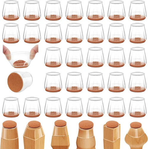 Vista 13 de 36 protectores cuadrados para patas de silla, almohadillas de fieltro de alta elasticidad para suelos de madera dura, protectores de piso