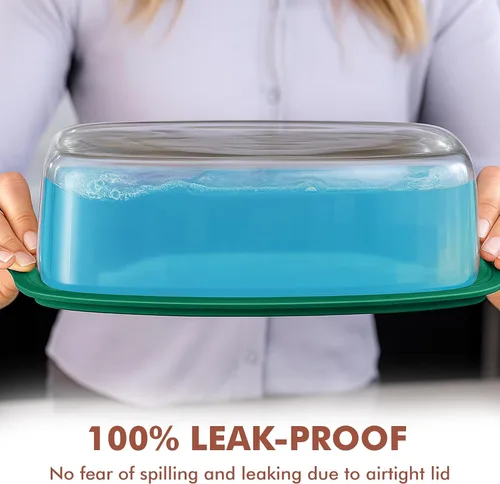 Vista 4 de Razab LARGE 7.6 Cups/1800 ML/1.9 Qt Glass Loaf Pan with Lids - Meatloaf Pan BPA free Airtight Lids Grip Handle Easy Carry, Microwave and Oven Safe