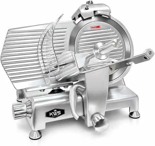 Vista 11 de KWS KitchenWare Station MS-12SL - Cortadora de carne eléctrica comercial de 420 W, cortador de carne congelado de 12 pulgadas, base de aluminio