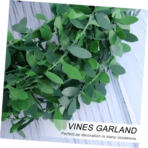 Vista 3 de SEWACC Guirnalda artificial de follaje de vides falsas, guirnalda de hojas verdes, plantas de 7.5 M, 2 unidades para bodas, fiestas, jardín, hogar