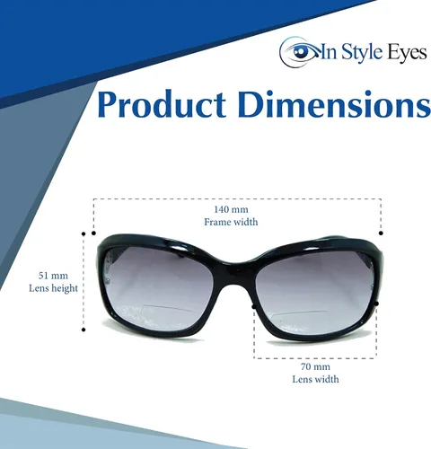 Vista 4 de In Style Eyes Circle Power - Lentes de sol bifocales de lectura con montura completa, diseño italiano, montura grande, lente no polarizada