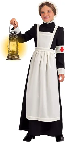 Vista 2 de Fun Costumes Florence Nightingale Costume for Girls, British Victorian Nurse Dress for Historical School Plays or Halloween