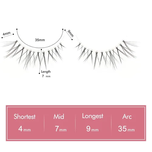 Vista 2 de Natural Lashes Round Shape with Eye-openning effect Criss crossed eyelashes with invisable strong band 3 pairs Set Q11