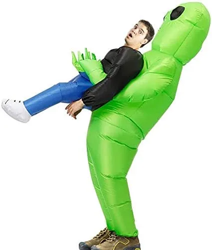 Vista 2 de MH ZONE - Disfraz inflable de extraterrestre para adultos divertido disfraz de Halloween disfraz de fantasía fantasma adulto Alien Adulto