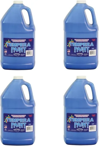 Vista 9 de Constructive Playthings - Galón de pintura de témpera lavable para niños y escuelas Suministros de pintura para el aula, 1 galón, azul