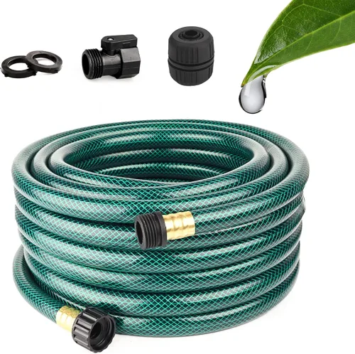 Vista 8 de Manguera de agua corta de 5/8 pulgadas: Manguera líder de PVC de 3 pies ligera y sin torceduras con accesorios de plástico para conexión de grifo a