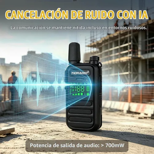 Vista 3 de TIDRADIO Walkie Talkies M11 Plus FRS de largo alcance, programación Bluetooth y cancelación de ruido AI, NOAA, VOX, radios bidireccionales de mano