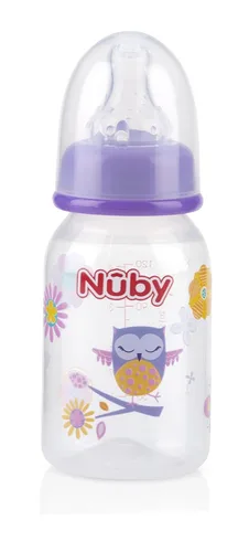Vista 3 de Nuby Botella impresa antiderrames, 4 onzas, 1 paquete de 1 botella, los colores pueden variar