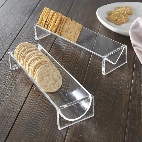 Vista 3 de Huang Acrylic Juego de bandejas transparentes para queso y galletas (juego de soporte para galletas)